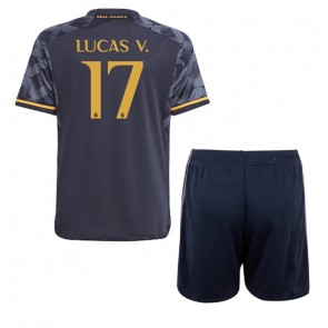 Real Madrid Lucas Vazquez #17 Gostujuci Dres za Dječji 2023-24 Kratak Rukavima (+ kratke hlače)